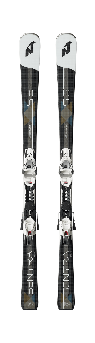 Draufsicht von zwei Nordica Sentra S 6 FDT Ski mit montierter Bindung.