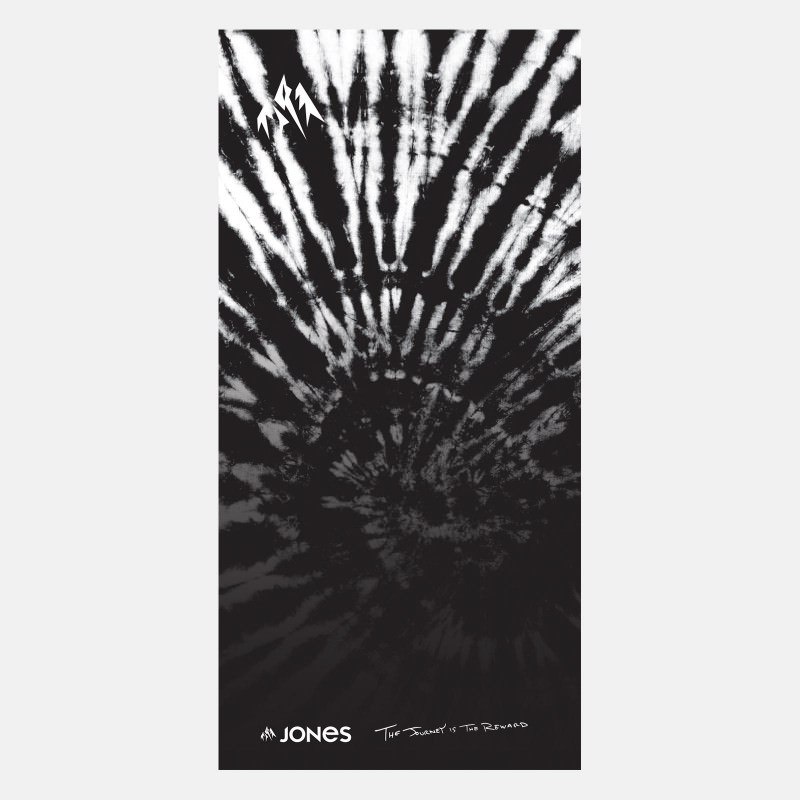 Protège-cou avec motif noir et blanc qui rappelle un tourbillon. Jones Le logo est visible.