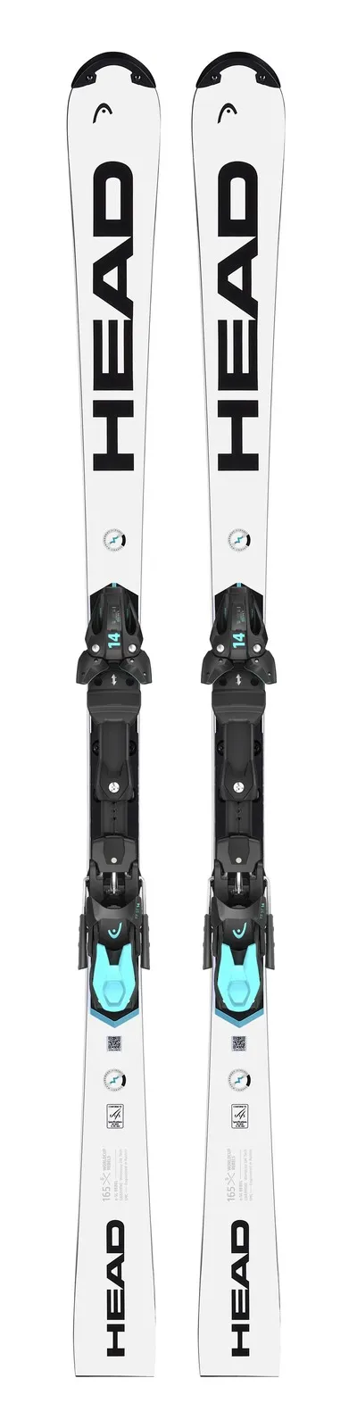 White Head WCR e-SL Rebel FIS ski with mounted Freeflex 14 binding.