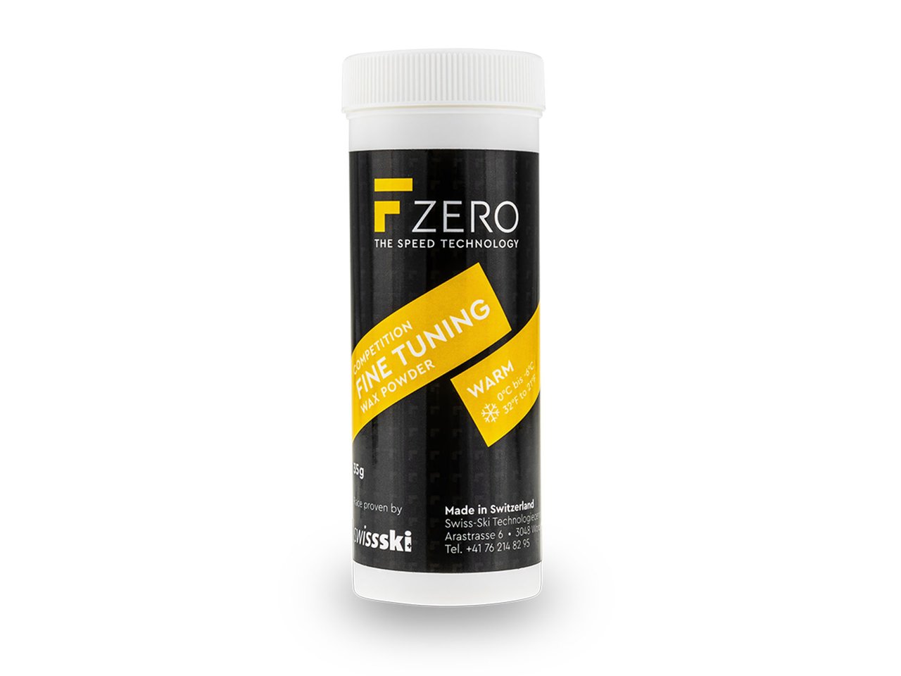 Verpackung Fine Tuning Wax Powder Warm 35g, FZero, zur Feinabstimmung der Gleiteigenschaften für Ski und Snowboard.