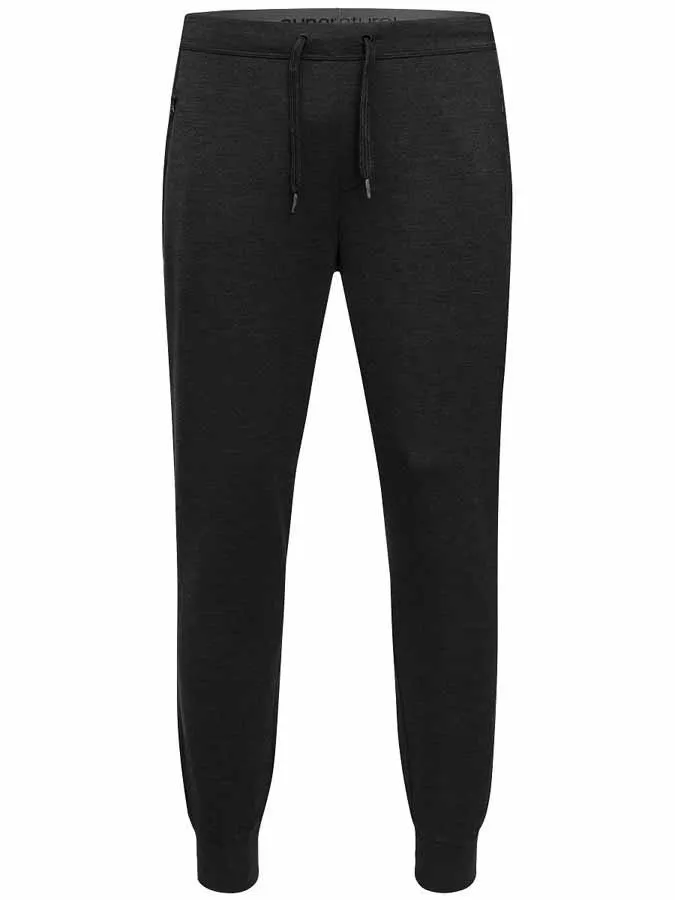 Dark gray city cuffed trousers, sweatpantLook with drawstring, regular fit.