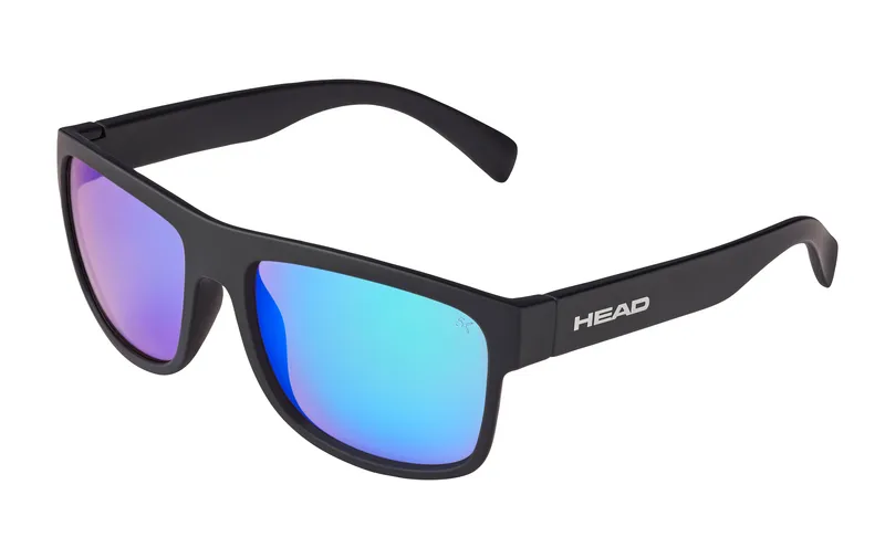Black Head Signature 5K Photo sunglasses with blue-violet mirrored lenses.