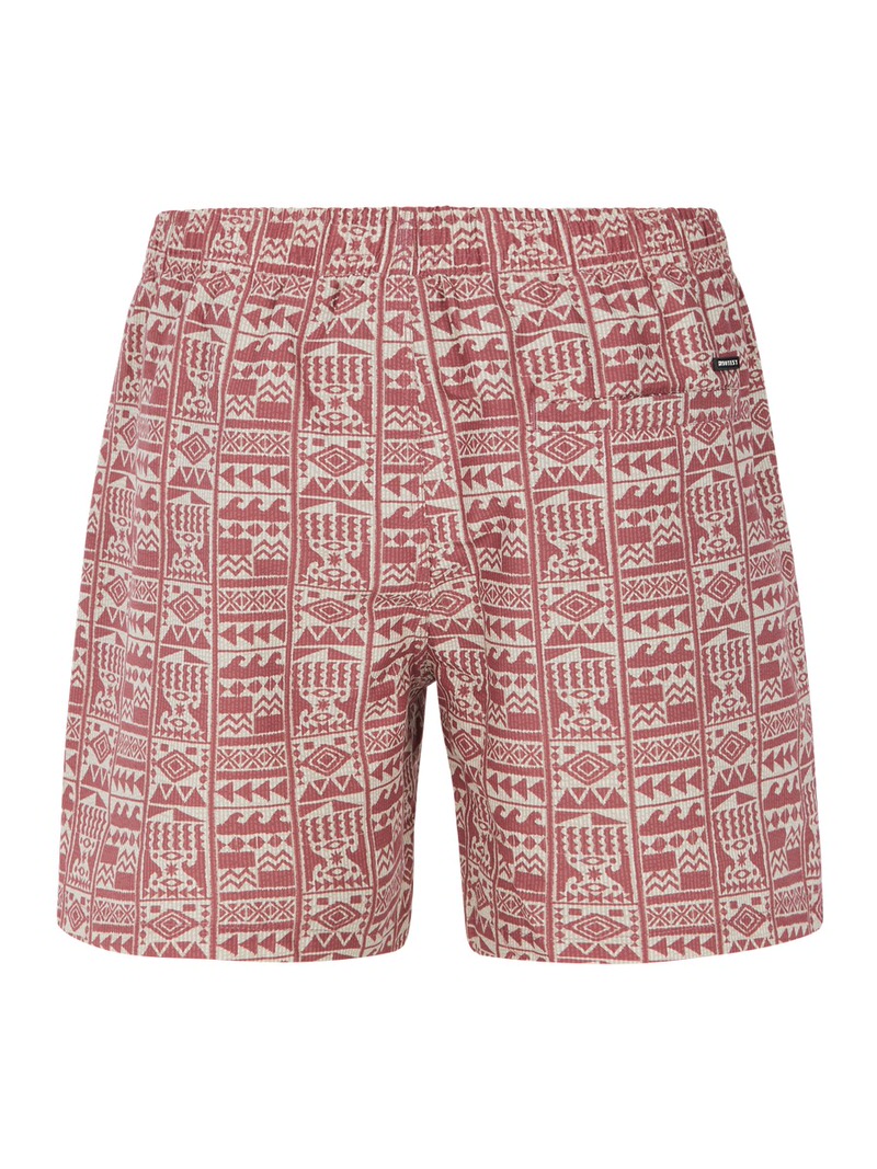Badeshorts PRTFLIP Deco Pink: Kurze Hose mit elastischem Bund, gemustert in Rot- und Beigetönen.