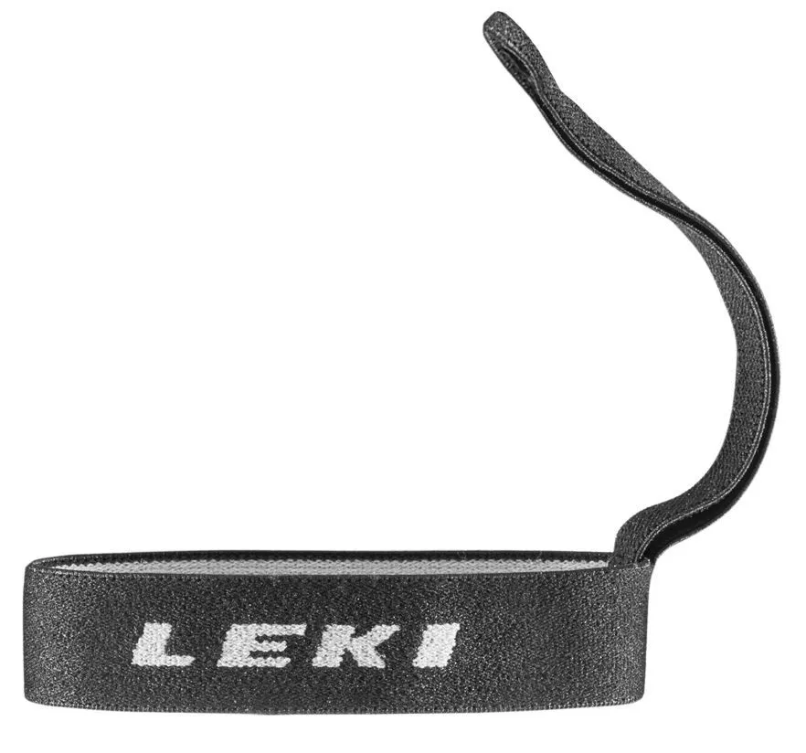 Leki Glove Leash Comfort Flex nero con occhiello, per il fissaggio al polso.