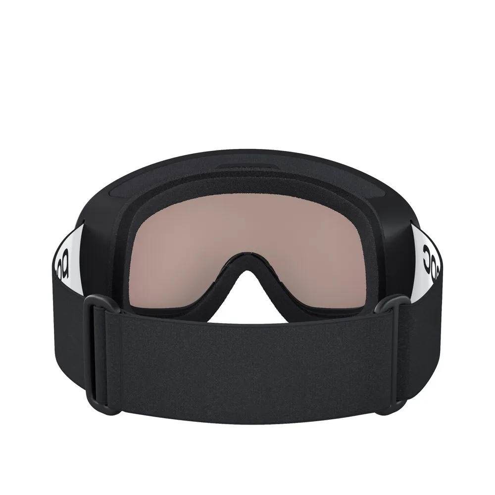 Lunettes de ski POC Fovea Clarity Photochromic noires de derrière, avec large bande réglable.