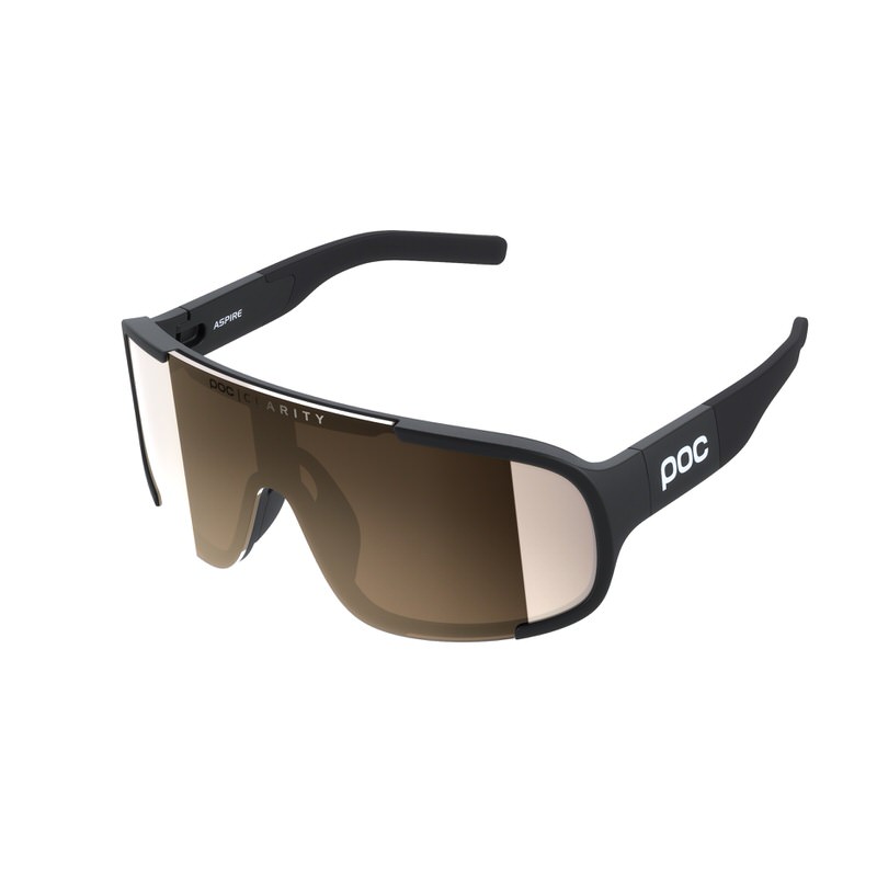 Lunettes de soleil POC Aspire Lunettes de soleil POC Aspire, monture Uranium Black, lentille Violet Gold Mirror, vue latérale.