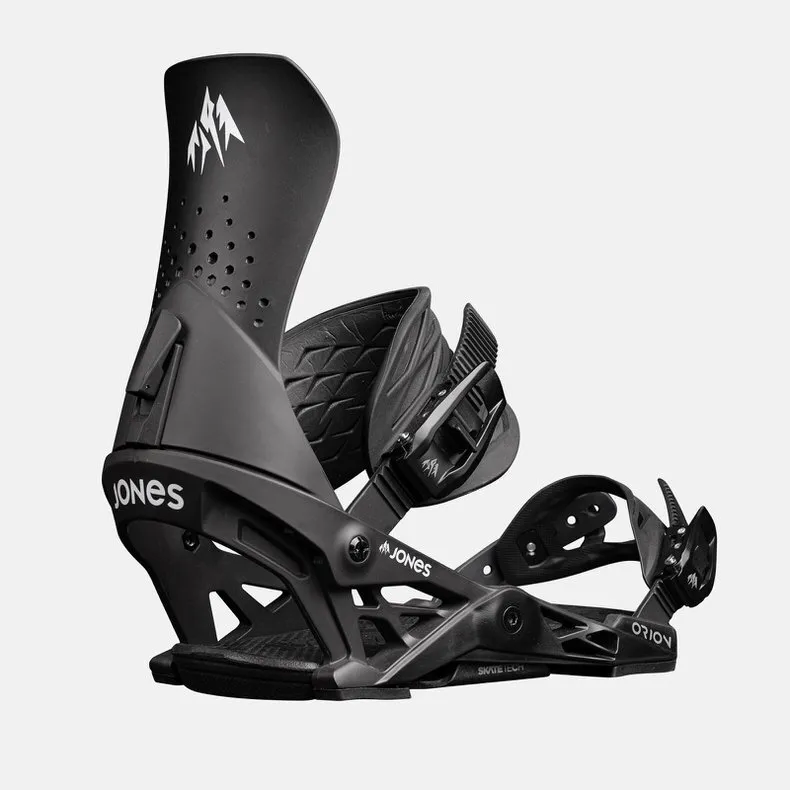 Attacco da snowboard Jones Orion Eclipse nero, vista laterale.