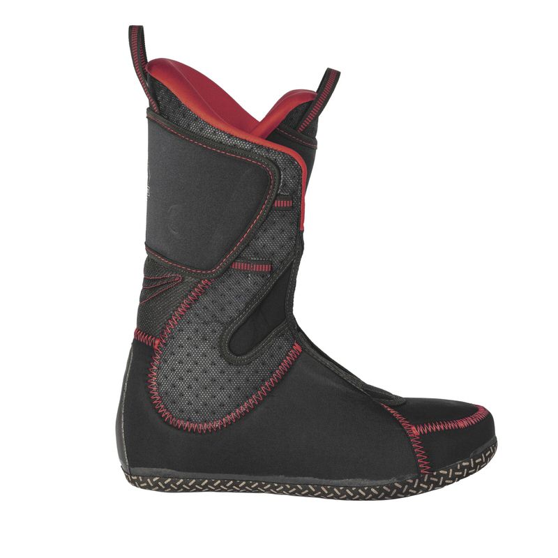 Scott Cosmos Innenschuh Innenschuh vom Scott Cosmos Tourenskischuh, rot-schwarzes Design, seitliche Ansicht.