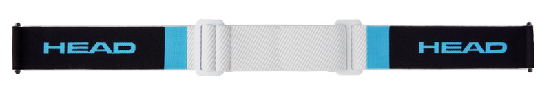 Cinturino per maschera da sci nero-turchese Head Strap RD: cinturino per maschera da sci in nero-turchese con sezione centrale bianca regolabile e scritta "HEAD".