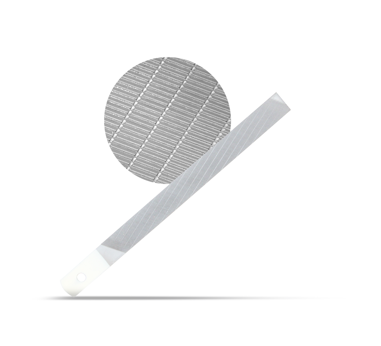 Lime à métaux 150 mm Lime à métaux, 150 mm, avec surface doublement taillée et vue détaillée des surfaces de coupe.