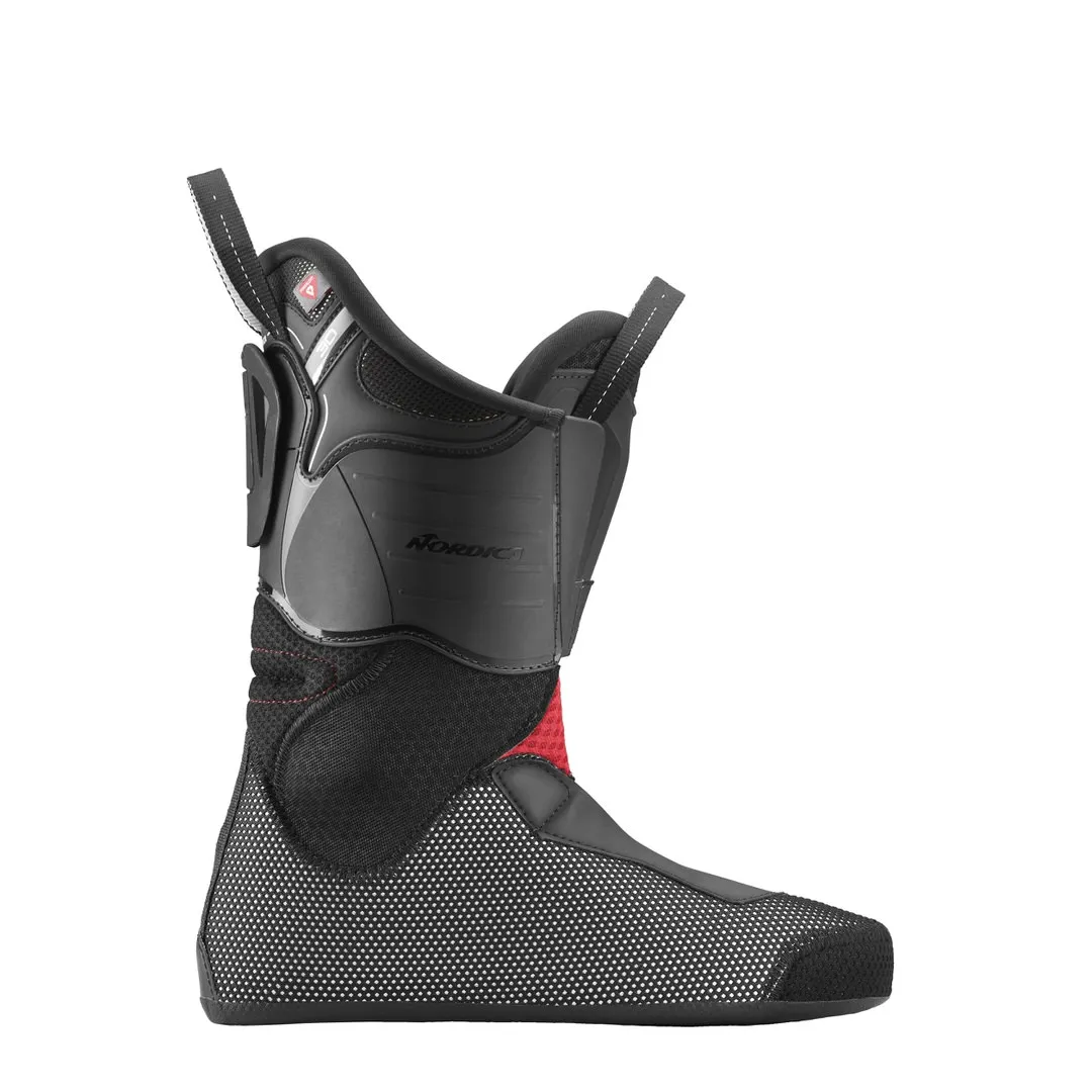 Black inner boot of the Nordica HF Pro 95 W GW ski boot from the side, details in gray and red.
