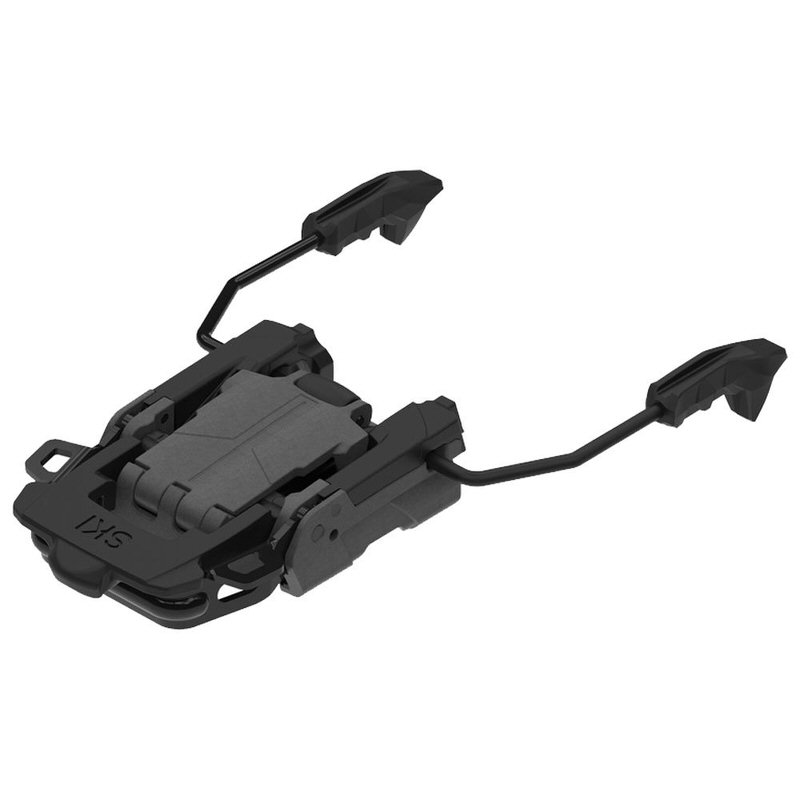 Arrêts de ski noirs Salomon Shift 1x2 Touring Brake pour fixations de ski, perspective latérale.