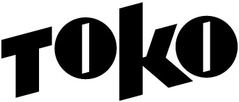TOKO Logo Design Schwarzes Logo mit dem Wort "TOKO" in einer stilisierten, serifenlosen Schriftart. Die Buchstaben O sind als Kreise mit weißen vertikalen Linien dargestellt.