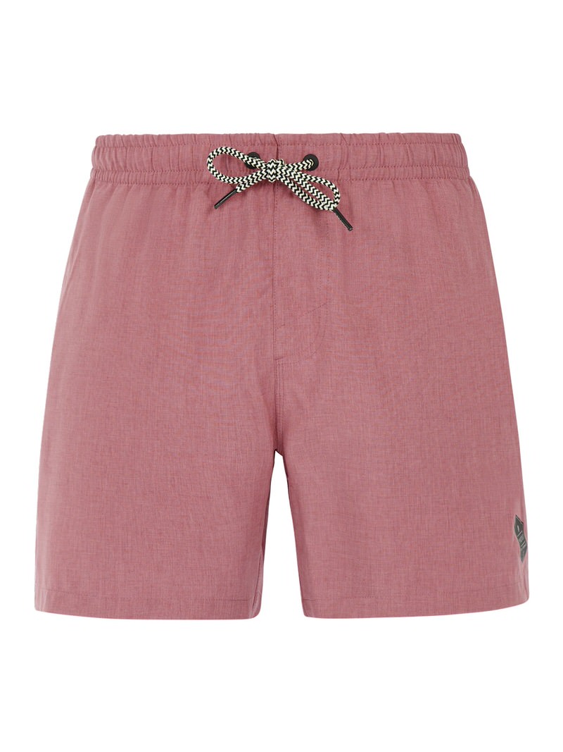 Pinke Protest Davey Badeshorts mit elastischem Bund und Zugband, Frontansicht.