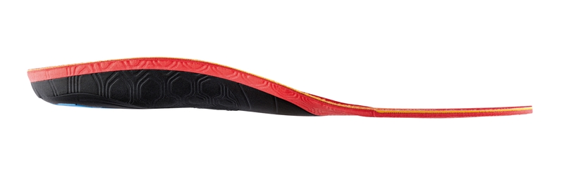 Sidas 3Feet Eco Winter Low Profile view of the Sidas 3Feet Eco Winter Low sole with blue, black and red color scheme.