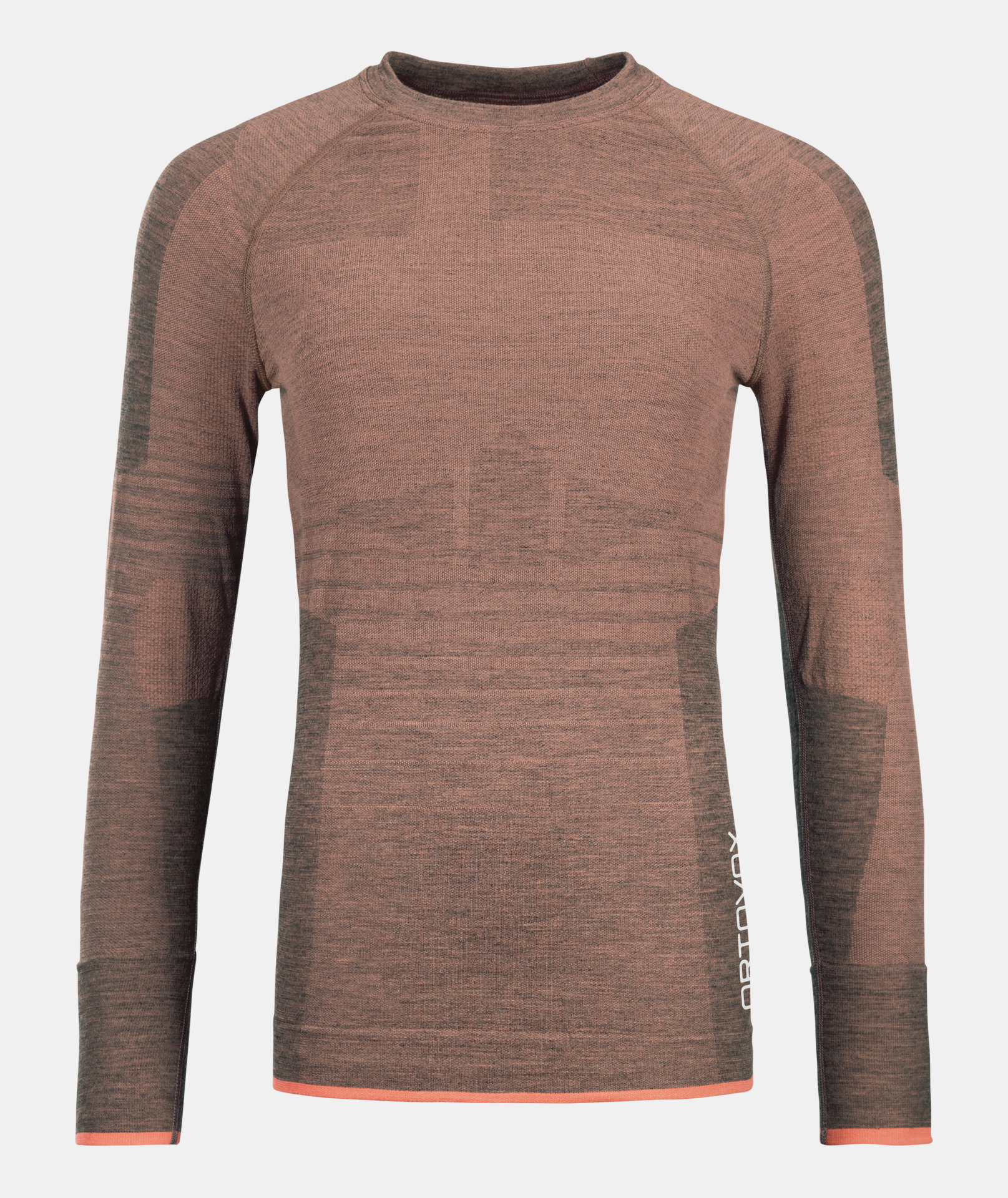 Ortovox 230 T-shirt à manches longues Ortovox 230 COMPETITION Longsleeve W bloom en marron, chiné avec inscription sur le côté. T-shirt fonctionnel respirant, à manches longues.