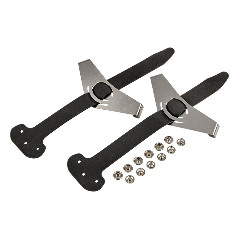 Colltex Endhakenset Splend Zwei Colltex Endhakenset Splend mit Befestigungsmaterial liegen diagonal auf weißem Grund.