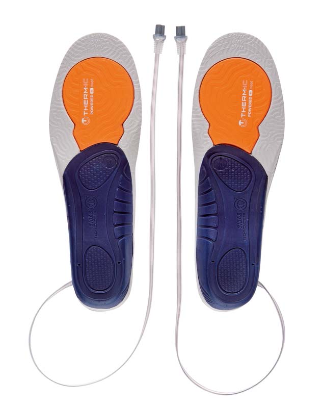 Therm-ic Insole Heat 3D Heizsohlen, von oben, mit Kabel und Stecker.