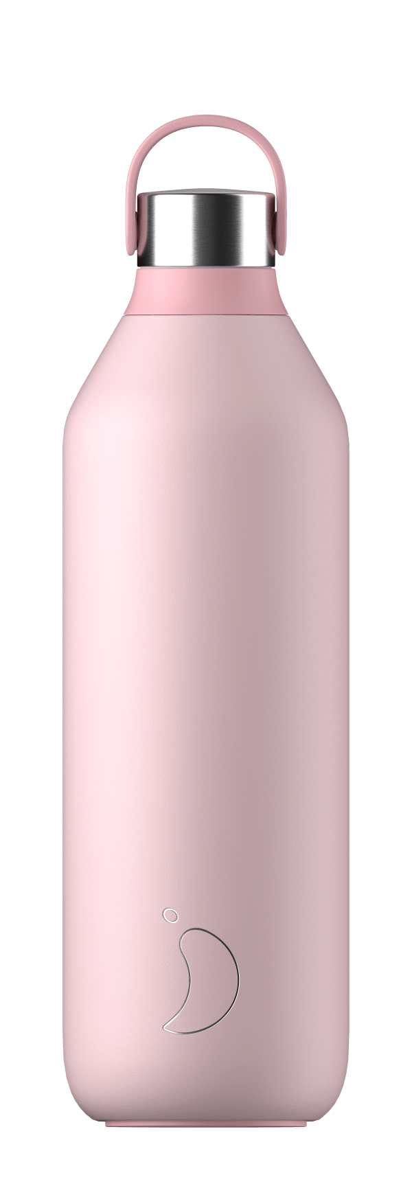 Blush Pink Series 2 Trinkflasche mit Trageschlaufe und silbernem Deckel.
