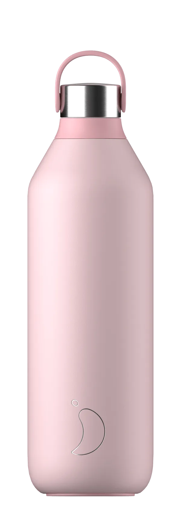 Blush Pink Series 2 Trinkflasche mit Trageschlaufe und silbernem Deckel.