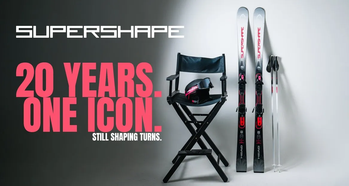 Head Supershape Limited, 20 Years One Icon, Ski mit Helm Brille und Stoecken
