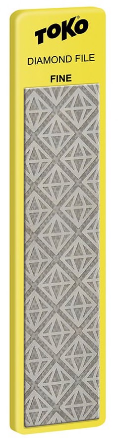 Gelbe Toko Diamond File Fine mit Diamantenmuster für Ski- und Snowboardkanten.