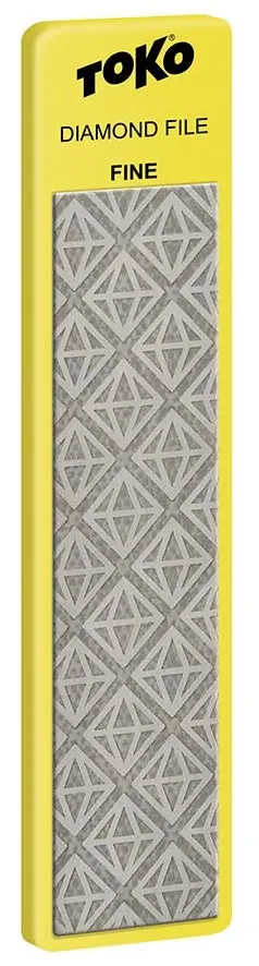 Gelbe Toko Diamond File Fine mit Diamantenmuster für Ski- und Snowboardkanten.