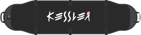 Kessler Boardcover Cross X in Grau mit weißem Logo und Tragegriffen.