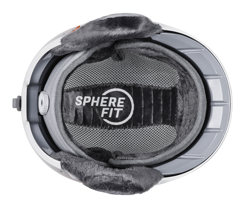 Innenansicht eines weißen Head Compact Pro Helms mit Sphere Fit Anpassungssystem.