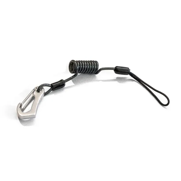 Alpinist Touring Leash : Câble spiralé avec mousqueton et dragonne.
