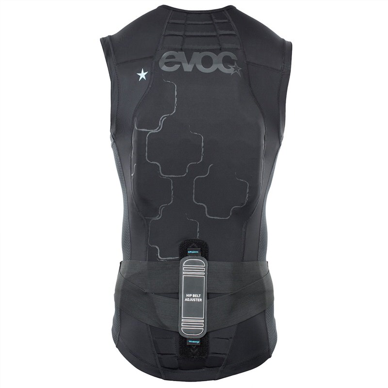 Evoc Protector Lite Weste Rückenansicht der Evoc Protector Lite Weste für Damen in Schwarz mit Hüftgurt.