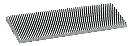 Detailaufnahme einer Toko Ergo Race File, Metallstruktur mit feinen, diagonalen Rillen.