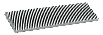 Detailaufnahme einer Toko Ergo Race File, Metallstruktur mit feinen, diagonalen Rillen.
