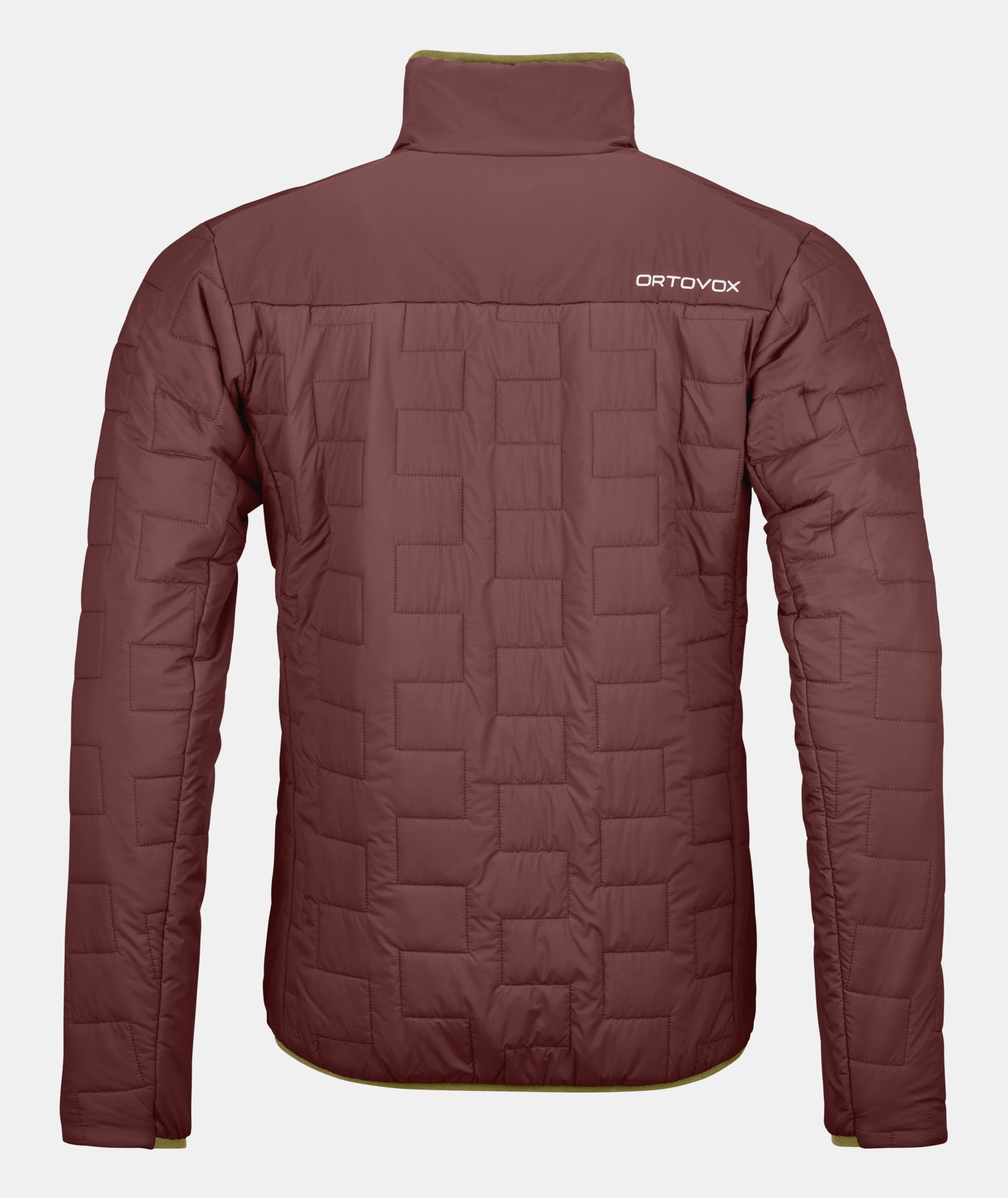 Winetasting Piz Segnas Jacket mit Steppmuster, Kragen und Ortovox Logo auf der Rückseite.