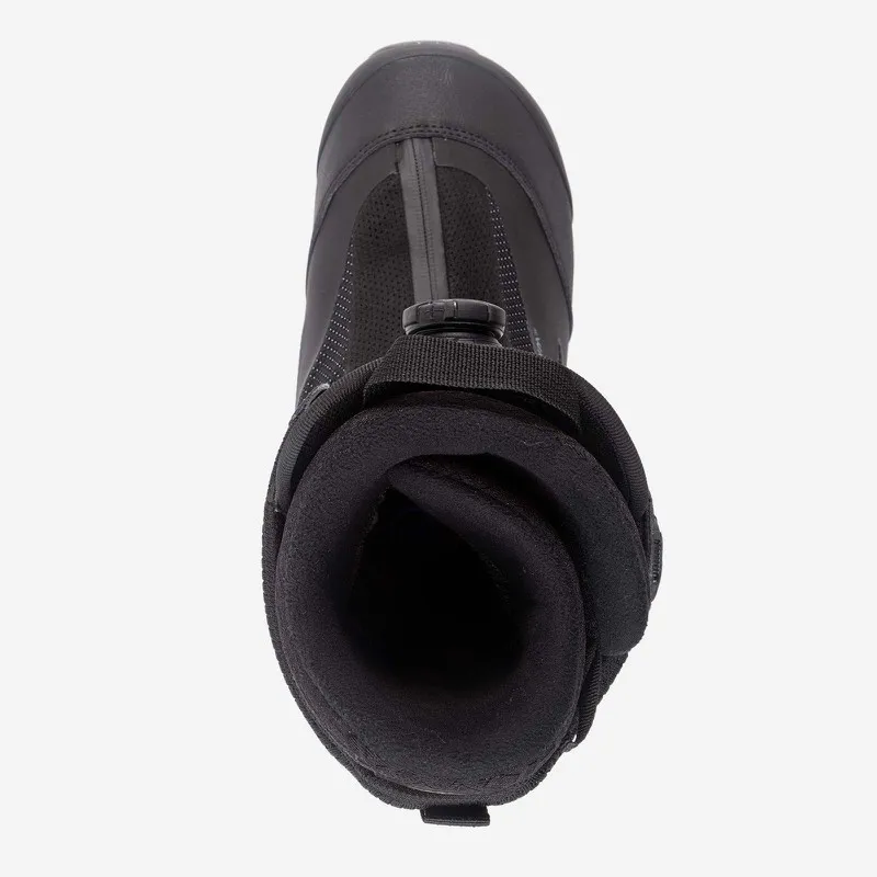 Schwarzer Nidecker Index Snowboard Boot, offene Ansicht von oben, Innenschuh sichtbar, mit BOA Verschluss.