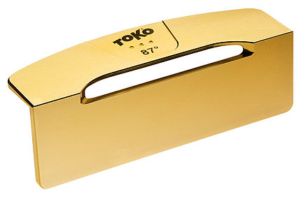 Goldfarbener Toko Side Angle World Cup Kantenwinkel mit 87 Grad.