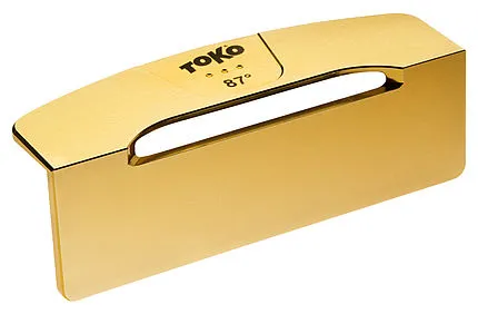 Goldfarbener Toko Side Angle World Cup Kantenwinkel mit 87 Grad.