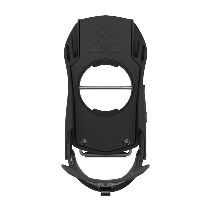 Black splitboard binding Black Union Explorer FC splitboard binding in close-up, centered.