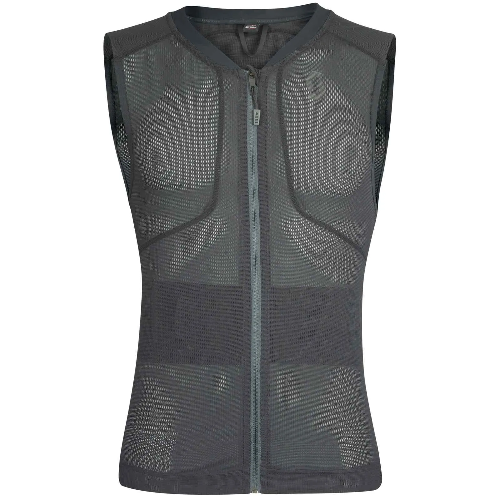 Graue, ärmellose Scott AirFlex Light Men Protektorweste aus Mesh mit Reißverschluss.