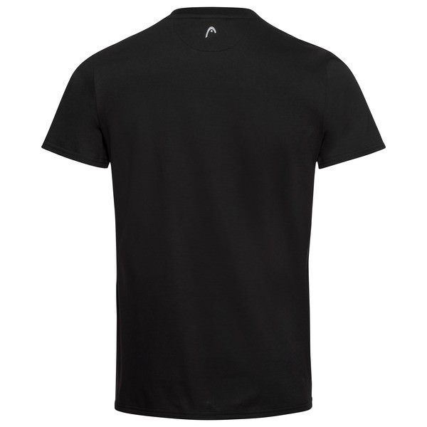 Schwarzes Head Race T-Shirt für Junioren von hinten, mit kurzem Arm und Logo am Nacken.