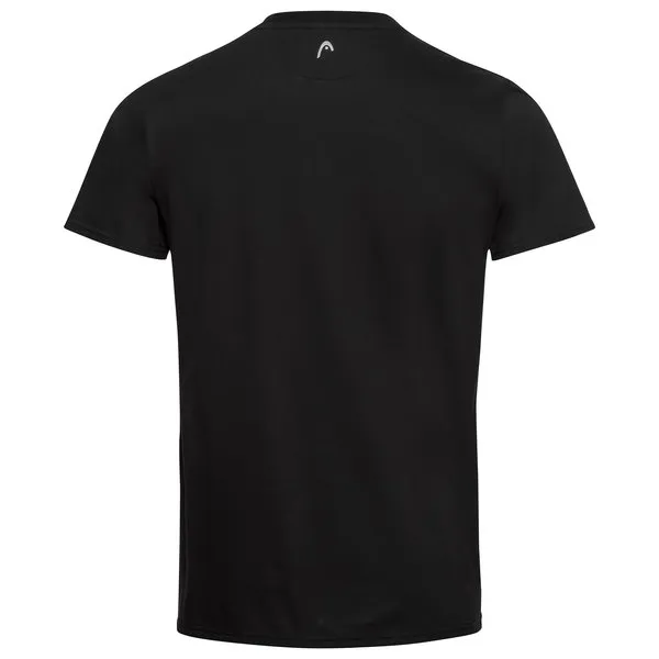 Schwarzes Head Race T-Shirt für Junioren von hinten, mit kurzem Arm und Logo am Nacken.