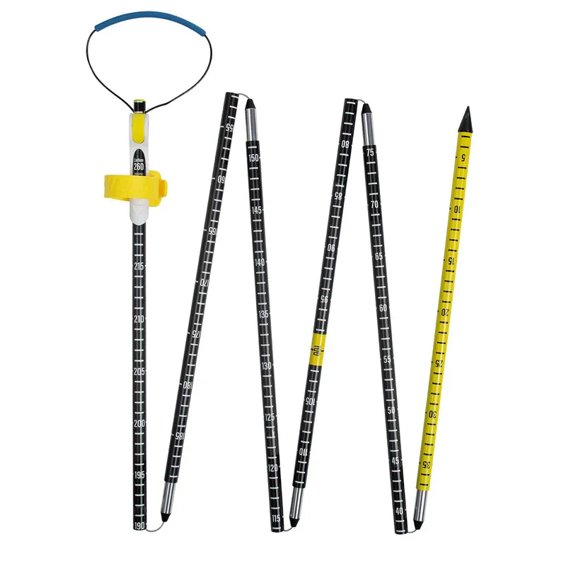 Multi-part avalanche probe Pieps Carbon 260 Pro with length specifications and tensioning system.