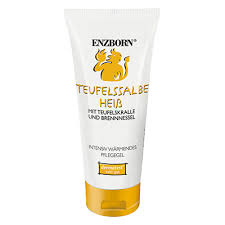 Tube Teufelssalbe Heiss mit Teufelskralle und Brennnessel, intensiv wärmendes Pflegegel.