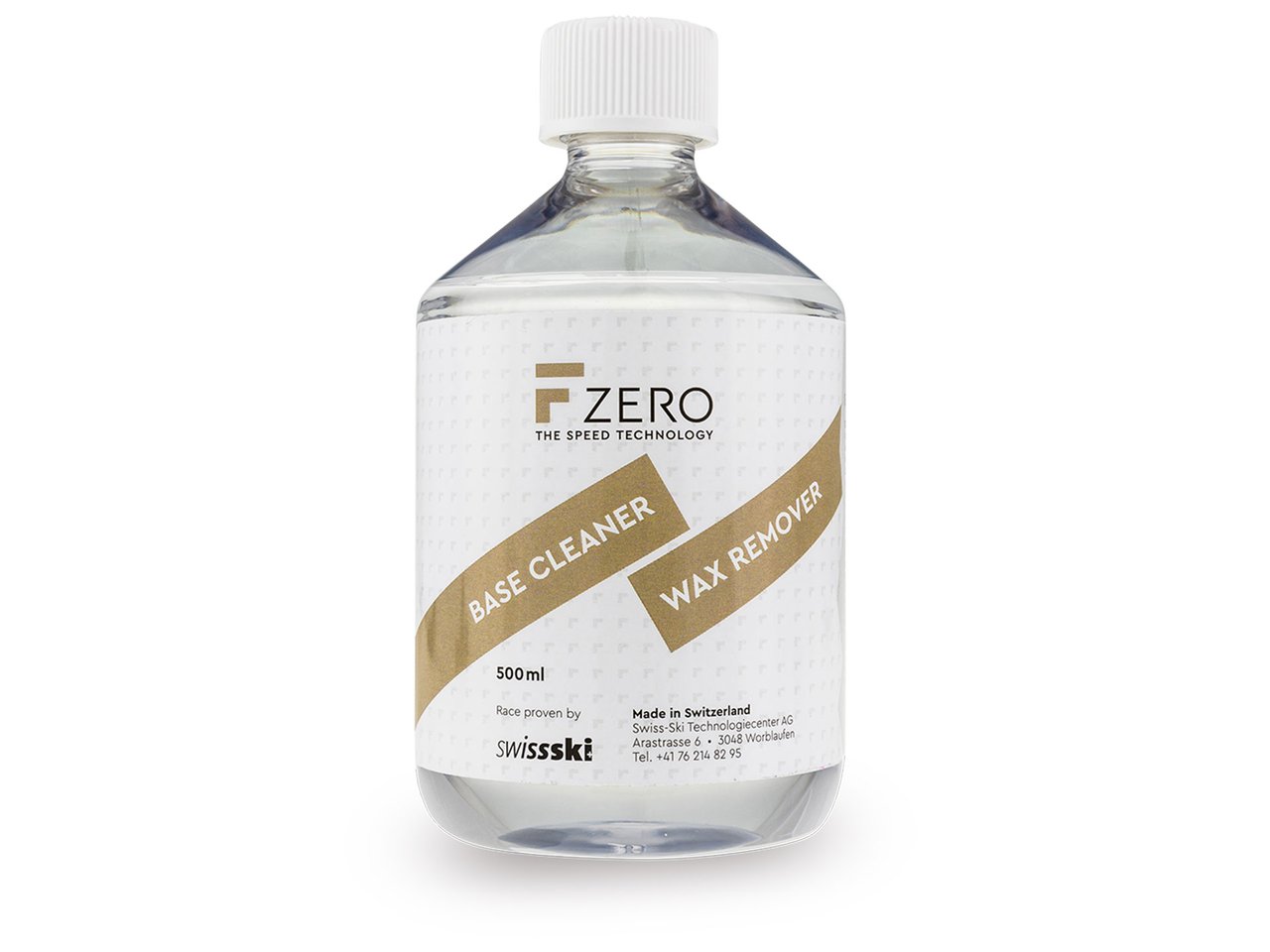 F-Zero Basisreiniger Eine durchsichtige Flasche F-Zero Base Cleaner Special, ein Produkt aus der WC Pro Wax Box.