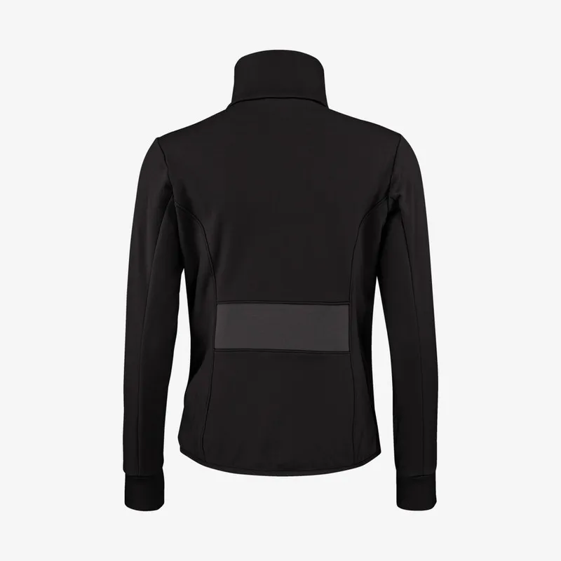 Rückansicht: Schwarzer Head Rebels Carina Midlayer für Damen, mit Stehkragen und dunklem Einsatz.