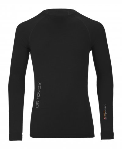 Schwarzes Ortovox 230 COMPETITION Longsleeve, eng anliegend mit langen Ärmeln.
