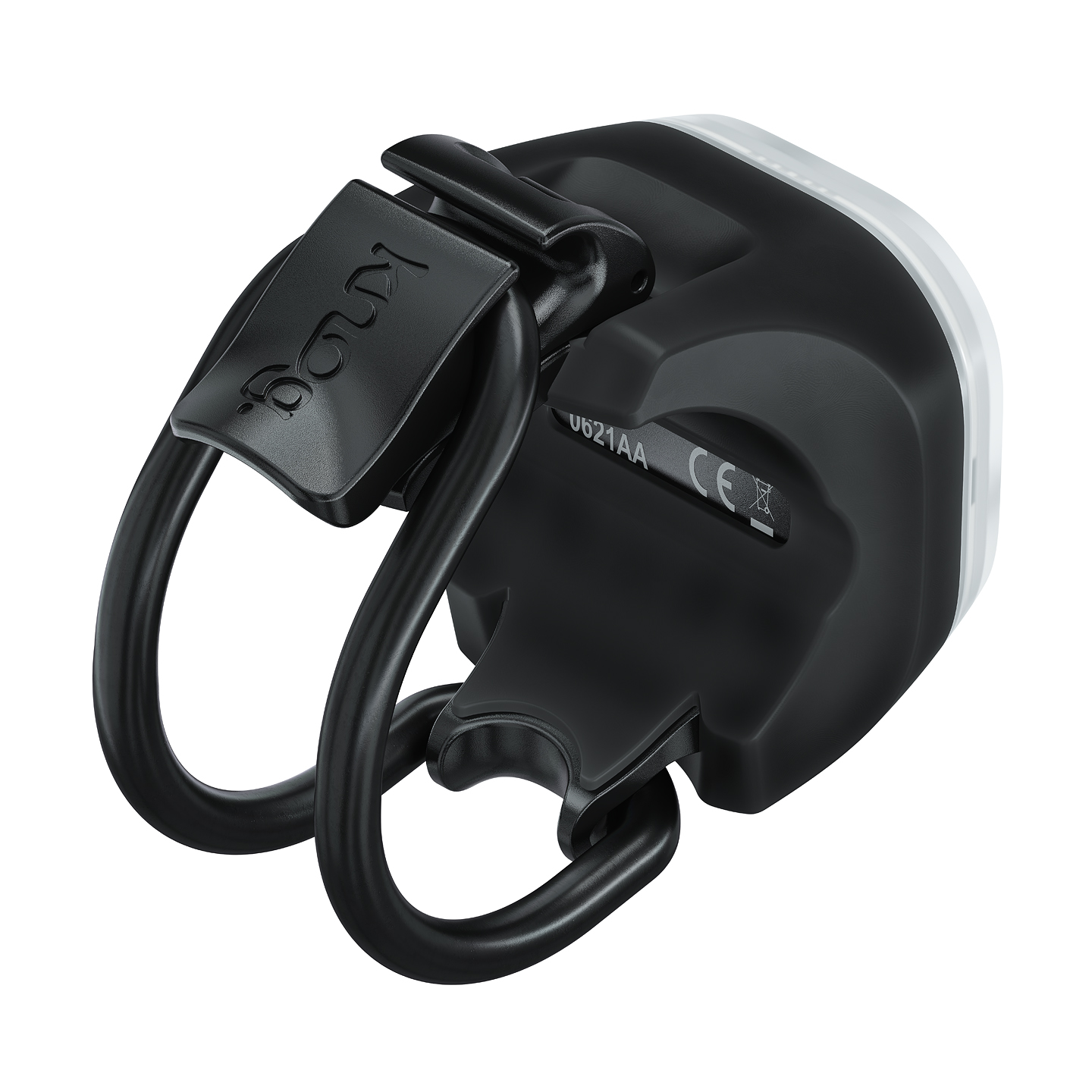 Mini projecteur noir Projecteur noir Blinder Mini Square avec support flexible en silicone de Knog.