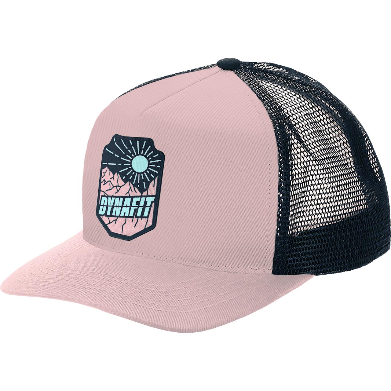Casquette trucker rose clair Dynafit  Casquette trucker rose clair Dynafit avec patch logo et empiècement en mesh noir à l'arrière de la tête.
