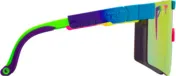 Profile view of the Pit Viper The Pride Original sunglasses with rainbow color gradient.