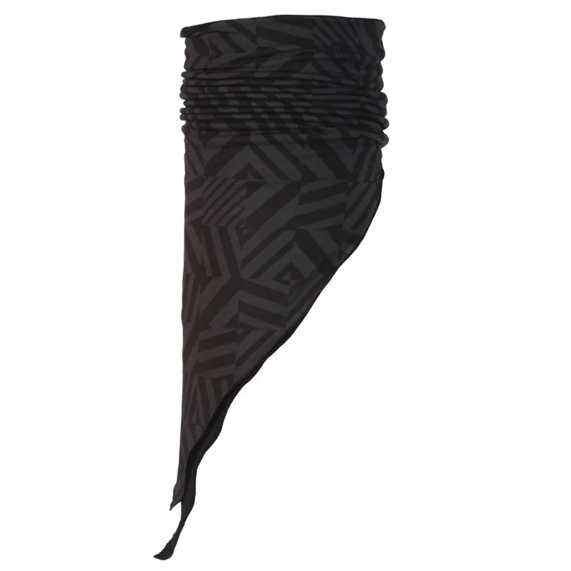 Dark gray polar bandana with a geometric pattern, triangular in shape.